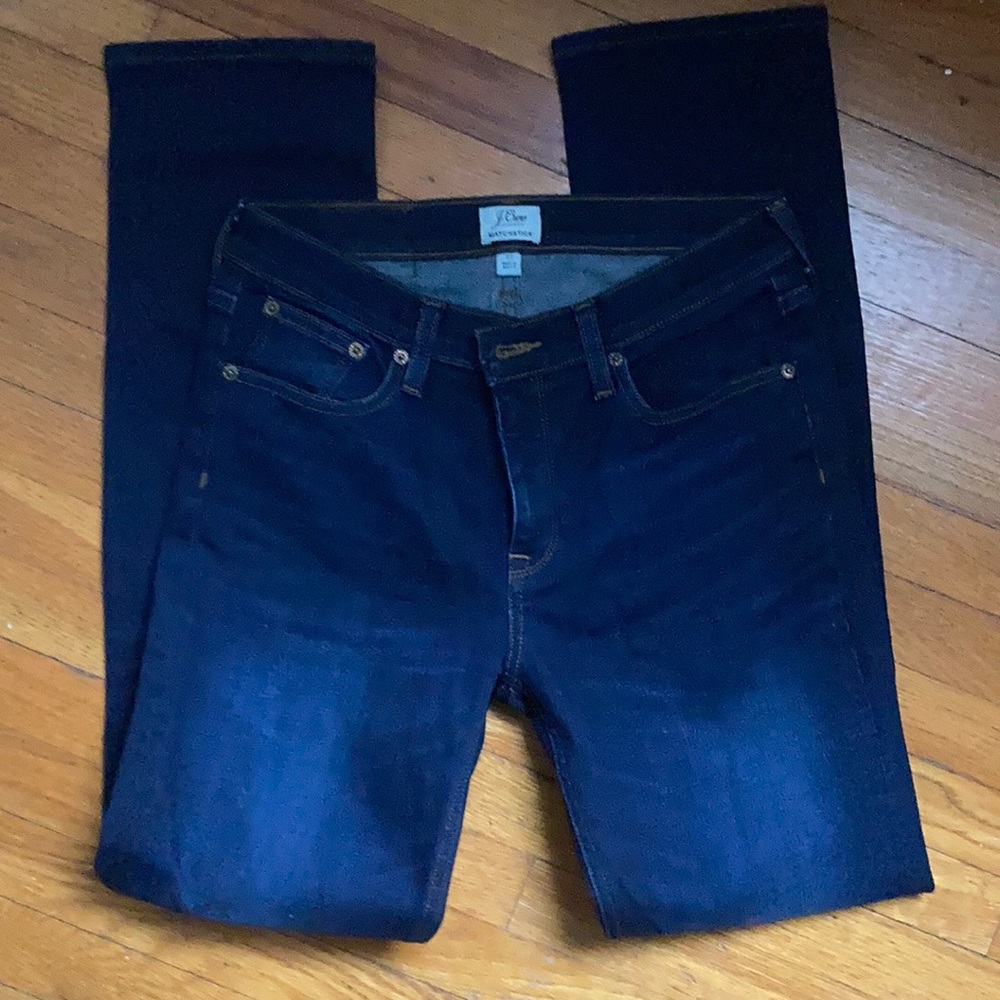J Crew Dark wash straight leg denim